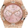 GUESS Women's Stainless Steel Watch with Stain-Resistant Silicone Strap