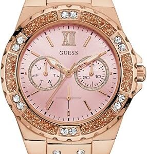 GUESS Women's Stainless Steel Watch with Stain-Resistant Silicone Strap