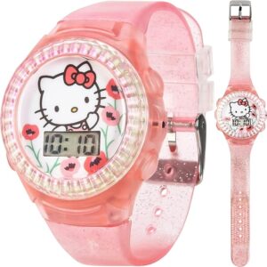 Accutime Hello Kitty Digital LCD Quartz Kids Watch for Girls